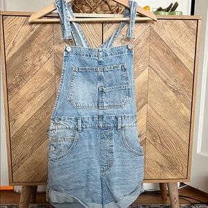 Free People Light Blue Denim Overalls